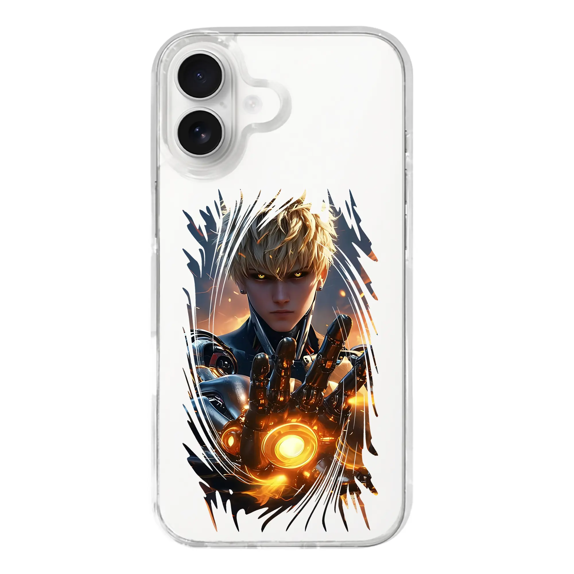 ワンパンマン グッズ ジェノス - iPhone 17シリーズ 透明スマホケース – 薄型・耐衝撃・精密フィット保護カバー